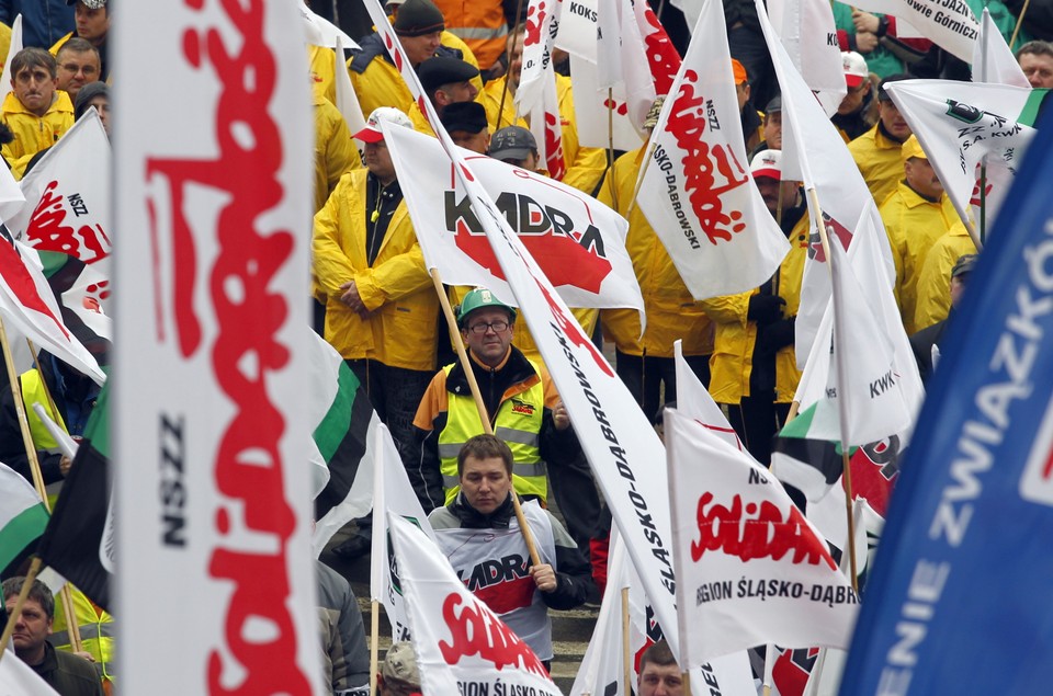 KATOWICE MANIFESTACJA GÓRNICZYCH ZWIĄZKÓW ZAWODOWYCH