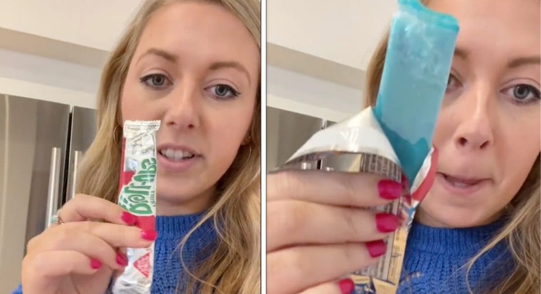 Fruit Roll-Ups' official TikTok account addressed the speculation that the plastic lining can be accidentally eaten when frozen.TikTok; @fruitrollups