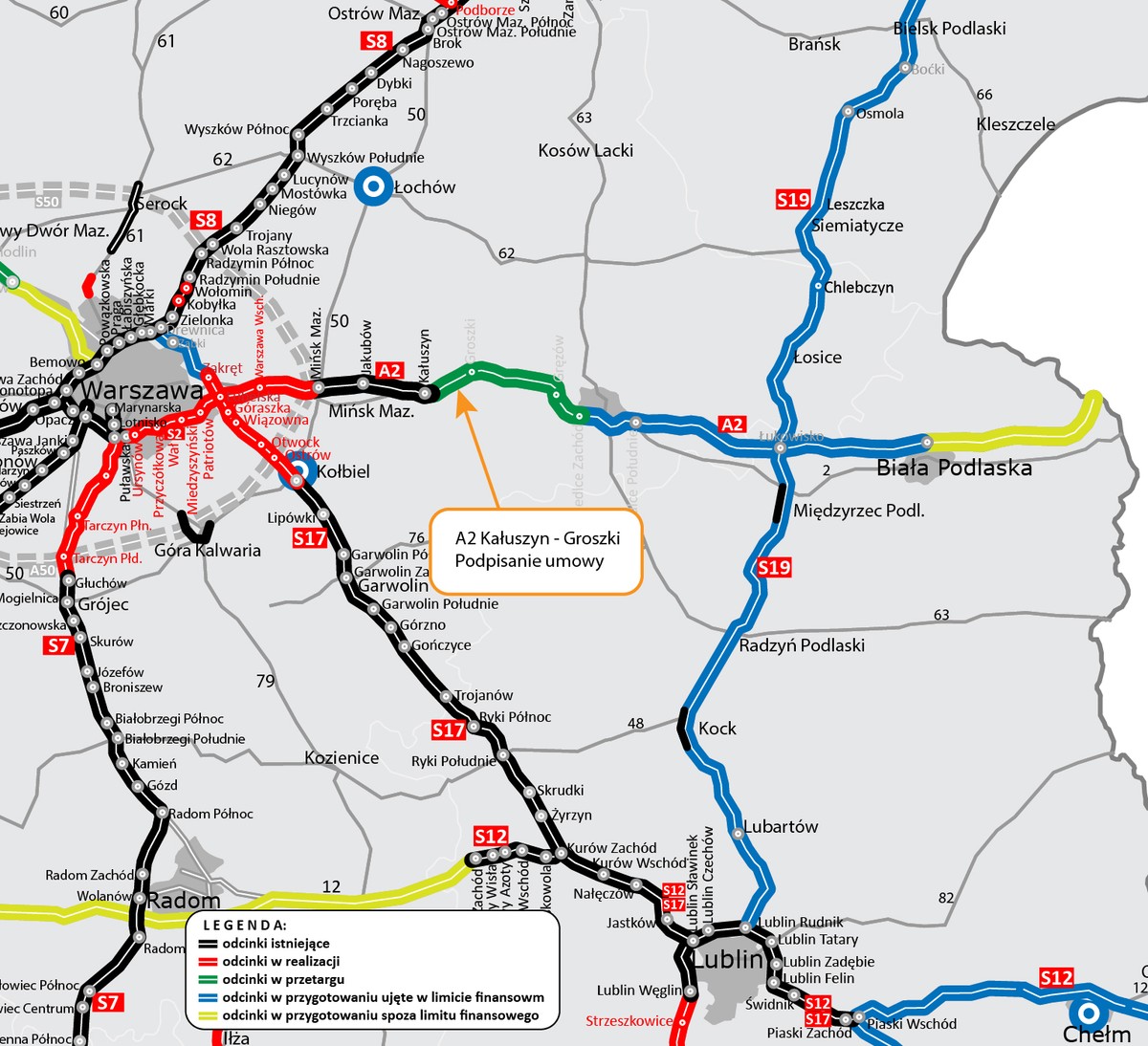 Autostrada A2. Źródło: GDDKiA