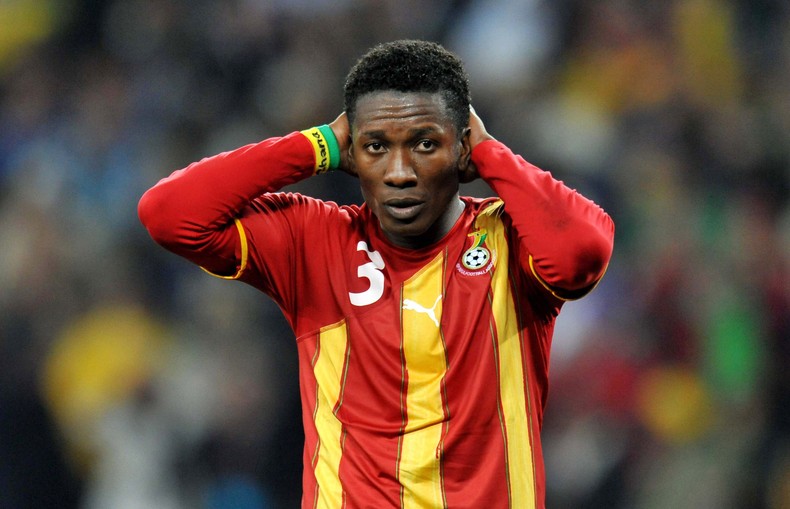 Asamoah Gyan misses a number of high-profile penalties in his career