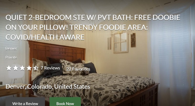 Travelers can book vacation rentals that offer unique cannabis-related amenities during their stay.