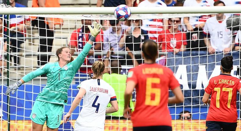 Alyssa Naeher USWNT concedes