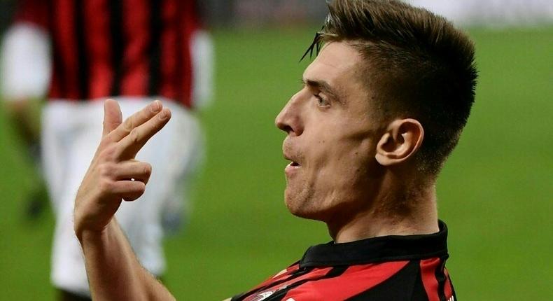 Trigger-happy: Polish forward Krzysztof Piatek scored his seventh goal in six games for AC Milan