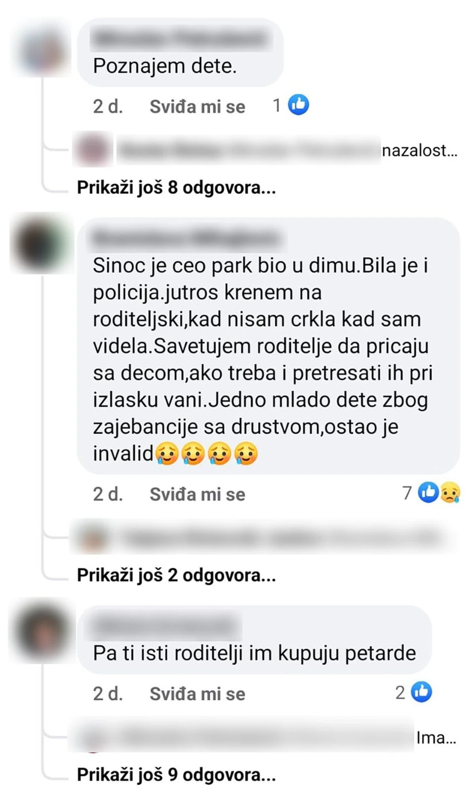 Komentari uznemirenih roditelja