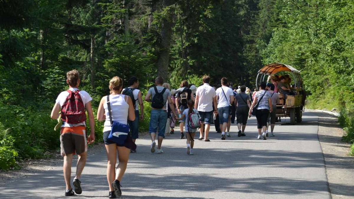 Tatry w połowie lipca przeżywają najazd turystów. Pogoda sprzyja górskim wędrówkom, a ruch na szlakach jest już tak duży, że pod wierzchołkiem Giewontu ustawiają się kolejki chętnych do wejścia na szczyt - informuje Tatrzański Park Narodowy.