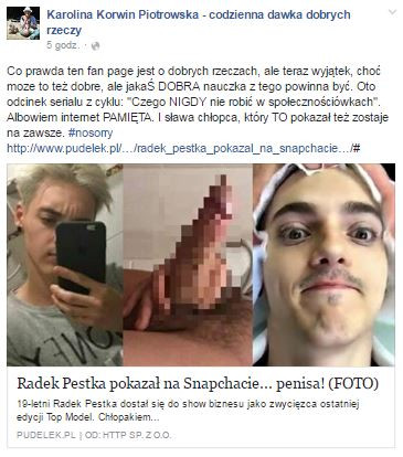 Post z Facebooka Karoliny Korwin-Piotrowskiej