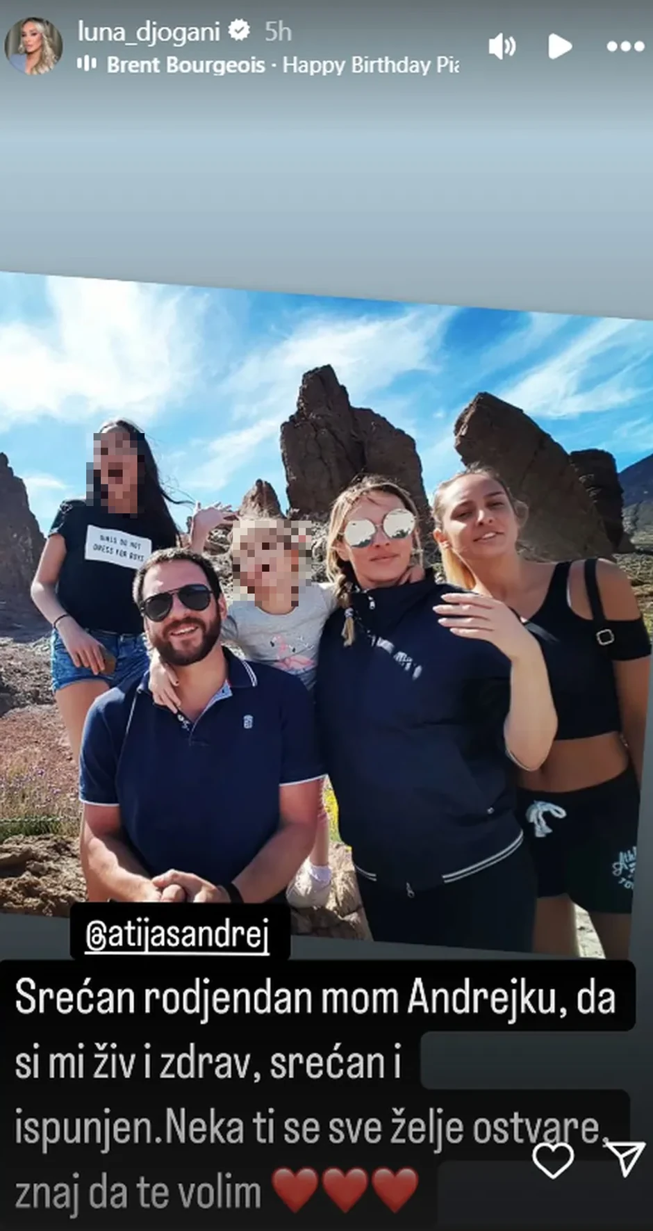 Luna čestitala Andreju rođendan