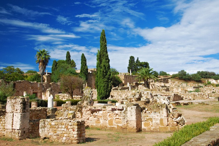 Kartagina – starożytne państwo-miasto w Afryce Północnej w pobliżu dzisiejszego Tunisu. Kartagina została założona w IX wieku p.n.e. Miasto zaczęło podupadać w VII wieku, kiedy rejon Północnej Afryki został podbity przez Arabów.
