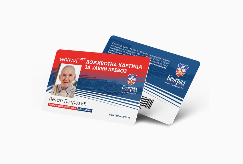 Primer kartice za doživotnu karticu za javni prevoz