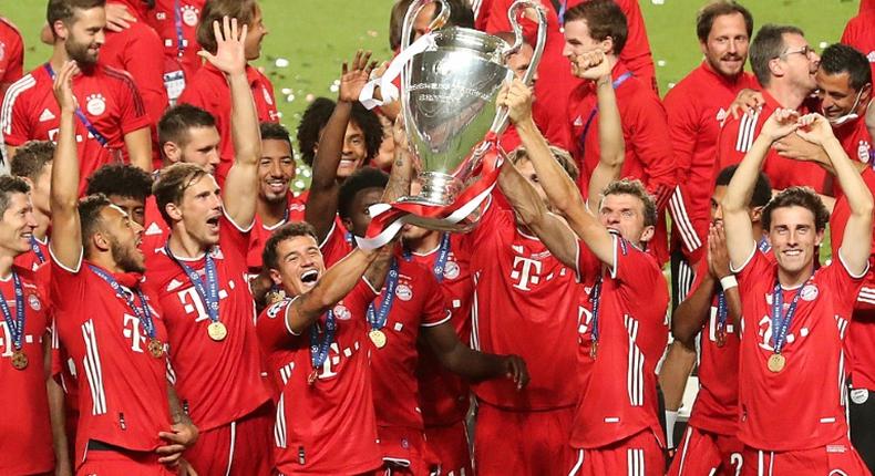 Bayern Munich celebrate winning the Champions League last year
