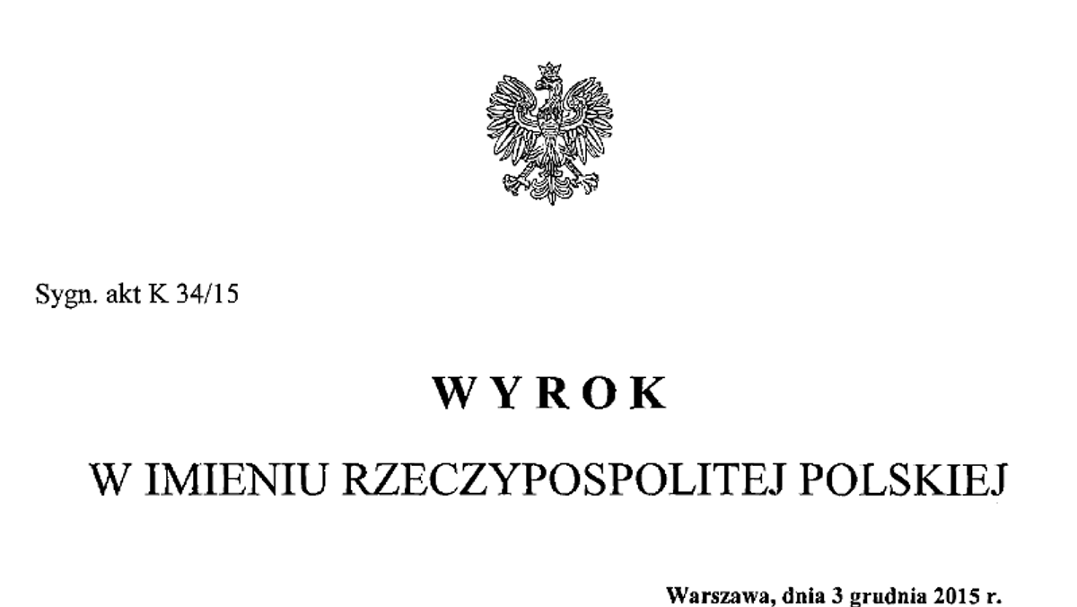 wyrok trybunału konstytucyjnego trybunał konstytucyjny