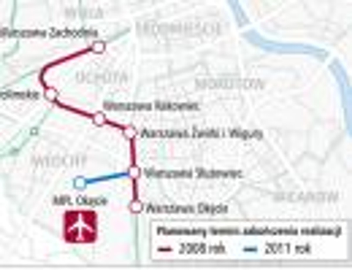 Trasa kolejowa łącząca Lotnisko Chopina (Okęcie) z centrum Warszawy