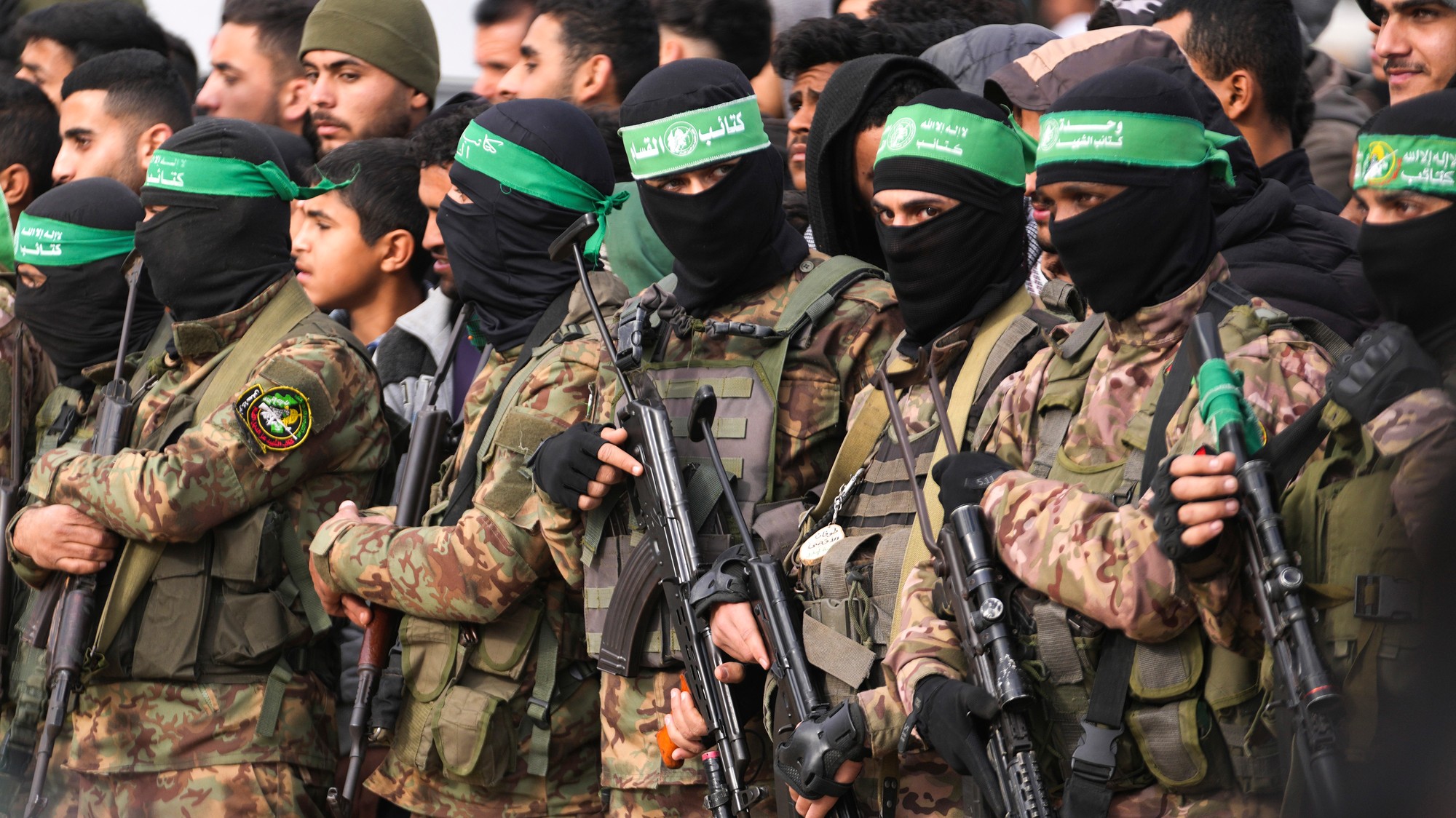Bojovníci palestínskeho militantného hnutia Hamas.