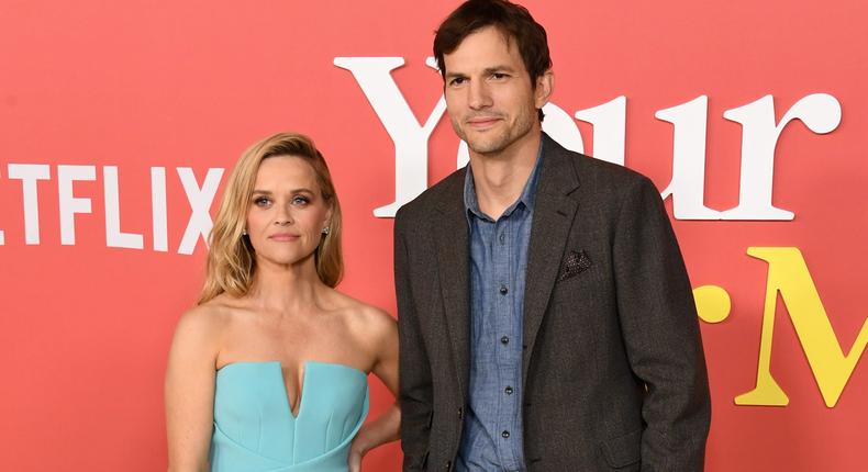 Reese Witherspoon and Ashton Kutcher at the world premiere of Your Place or Mine in Los Angeles on February 2, 2023.Jon Kopaloff/Getty Images