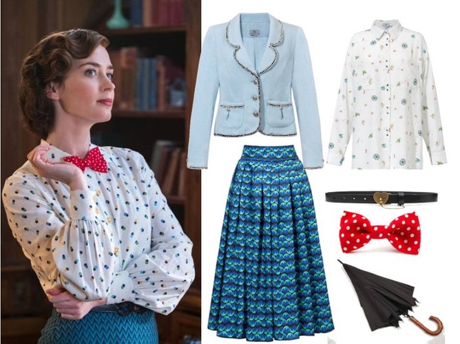 STYLIZACJE na Halloween :koszula i błękitny żakiet - Mefese/ mefese.pl, spódnica - COSEL/ cosel.moda, pozostałe dodatki - TK MAXX