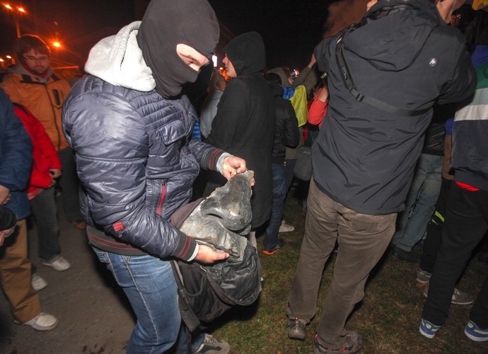 Odcięty fragment z pomnika Lenina