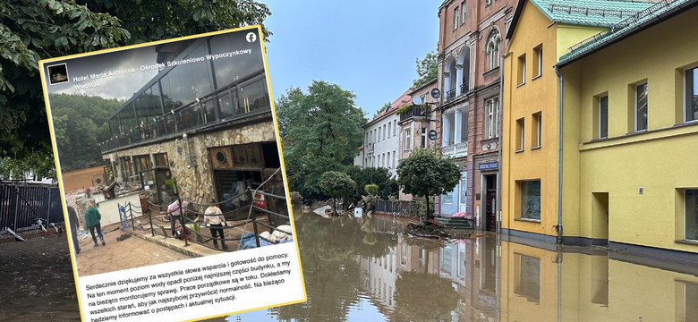 Powódź zalała hotel w Zagórzu Śląskim. "Nawet 10 tys. worków, by nie pomogło"