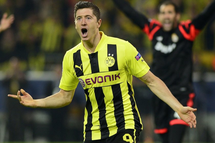 Robert Lewandowski w koszulce Borussii Dortmund