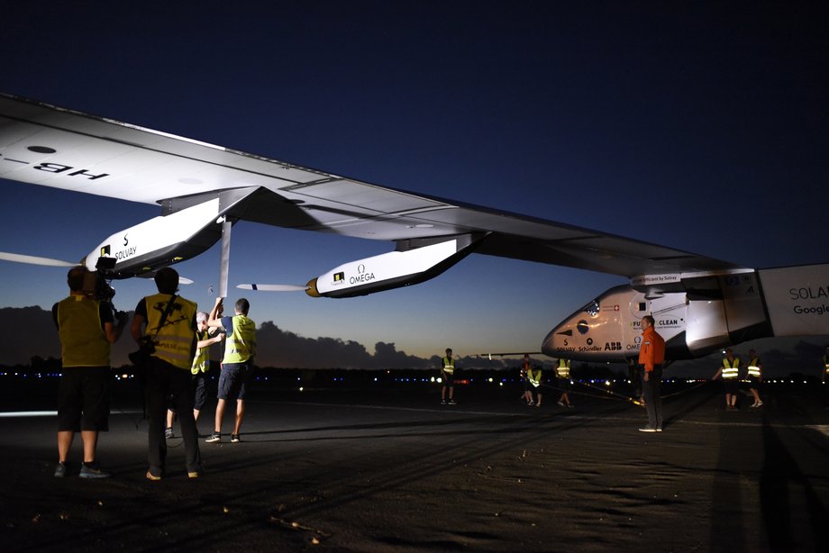 Solar Impulse 2 przed startem z Hawajów