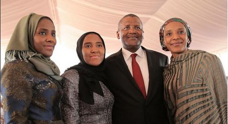 Dangote and his daughters 