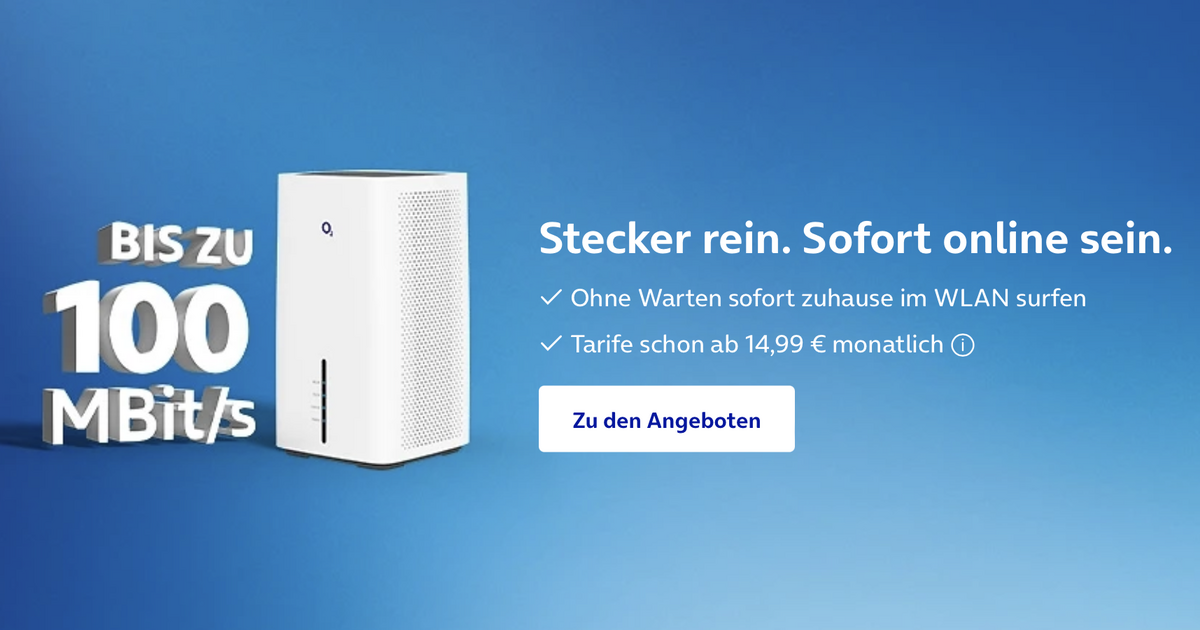 WiFi from the socket: Start surfing from 14.99 euros per month with the home tariffs from O2