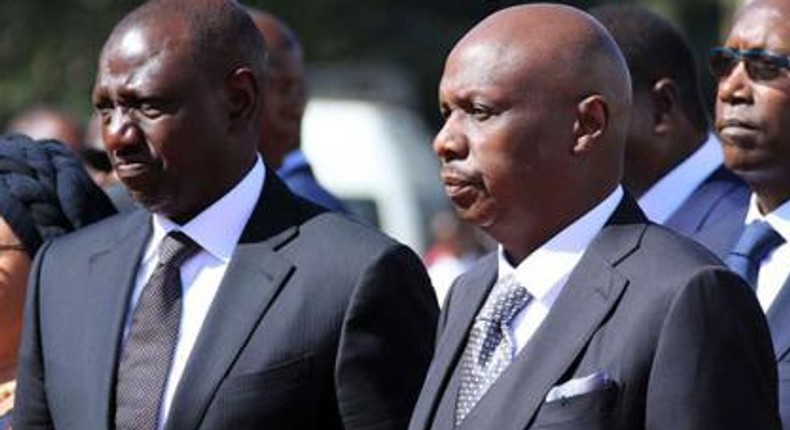 Deputy President William Ruto and Baringo Senator Gideon Moi