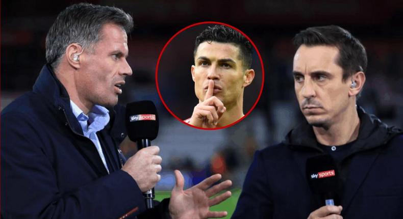 Jamie Carragher and Gary Neville exchange words over Ronaldo's transfer request