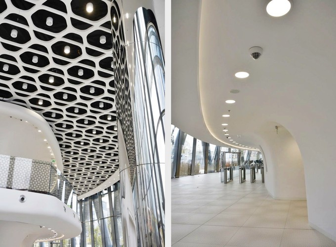 Kompleks Warsaw Spire jest w tej chwili wynajęty w 80 proc. Do głównych  najemców kompleksu należą unijna agencja Frontex, Samsung, JLL, Centrum Unijnych Projektów Transportowych, BNP Paribas Securities Services, Benefit Systems, Mastercard, Bilfinger HSG Facility Management, Adecco Poland, Daftcode i Ghelamco Poland. Na początku kwietnia tego roku magazyn Eurobuild informował, że ostatnie piętra 220-metrowego budynku A zajmie bank inwestycyjny Goldman Sachs, przenosząc tu swoją siedzibę z ul. Mysiej. Bank wynajął w sumie 5 tys. mkw. powierzchni  Na zdjęciu: Wnętrze budynku wieżowego Warsaw Spire - parter