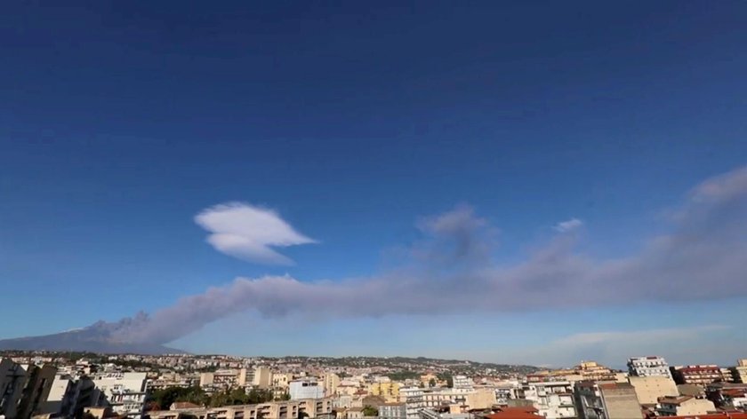 FILE PHOTO: Italy's Mount Etna, Europe's tallest and most active volcano, spews lava as it erupts on