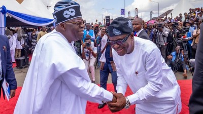 President Bola Tinubu and FCT Minister, Nyesom Wike. [Ripples]