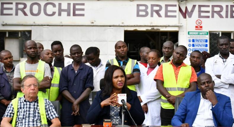 Keroche CEO Tabitha Karanja speaks during a press conference