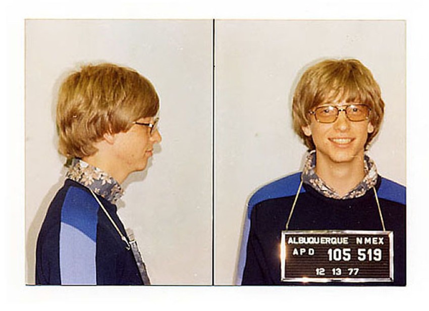 Bil Gejts nakon hapšenja u Alubkerkiju, Nju Meksiko, 1977. 