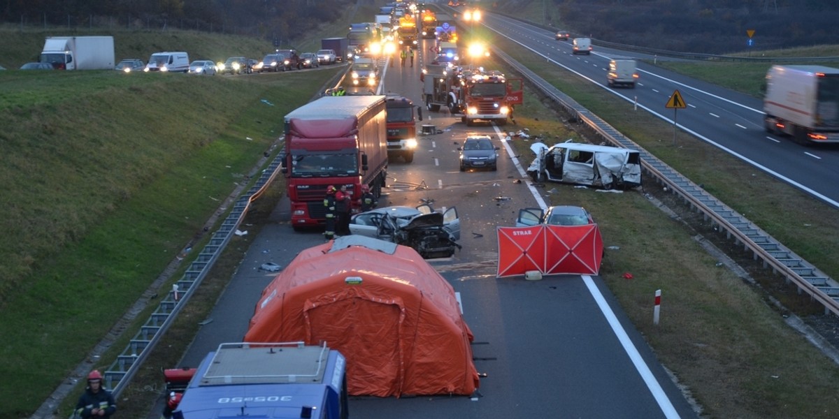 Karambol na autostradzie A4