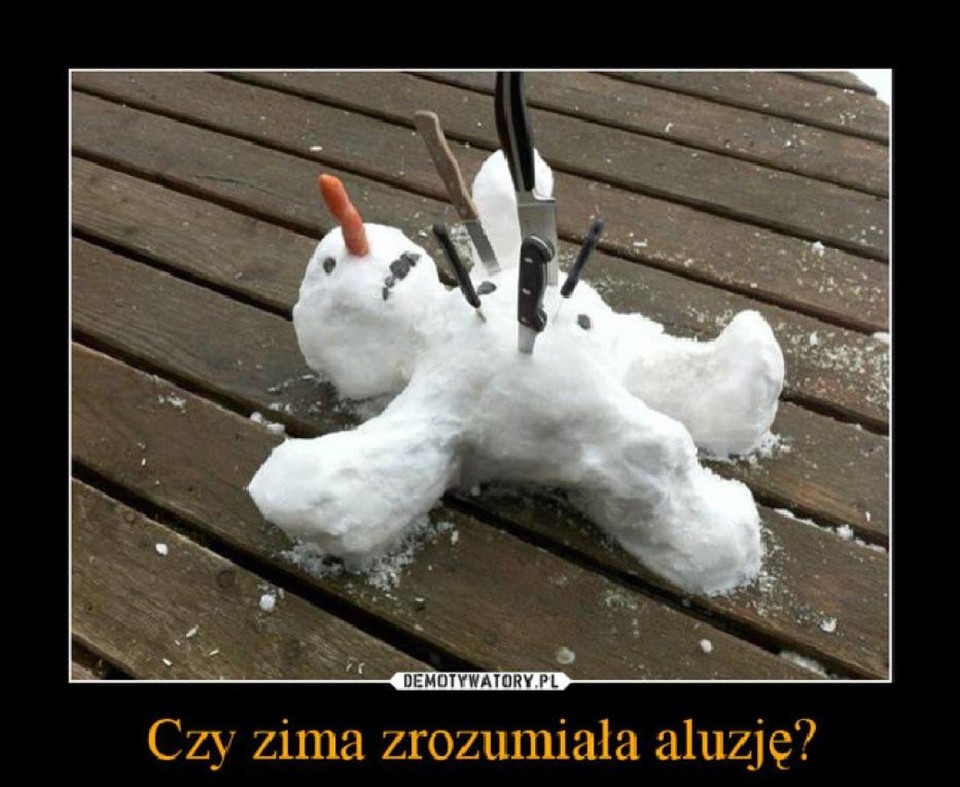 Mimo zimna internautów nie opuszcza poczucie humoru. Czekamy na wiosnę ...