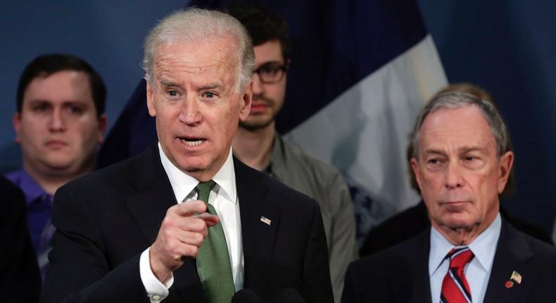 Former Vice President Joe Biden (right) and former New York City Mayor Michael Bloomberg.