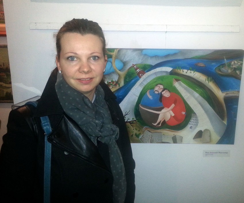 Maja i njeno umetičko delo "Zagrljaj grada"