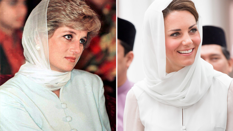 Diana w 1996 r. i Kate w 2019 r.