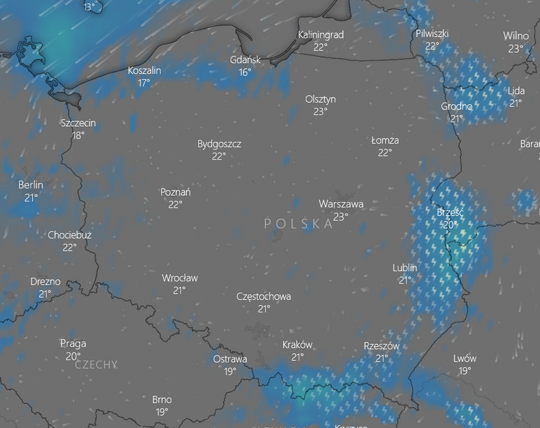 Boże Ciało - prognoza pogody o godz. 20