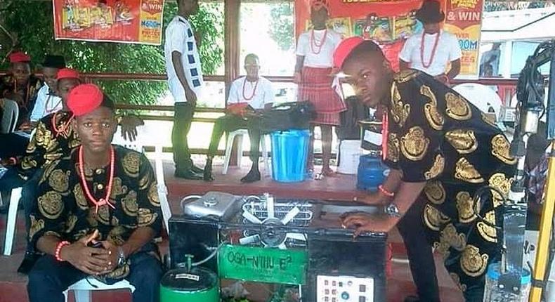 These two brothers invent a machine that washes and mashes bitter leaves