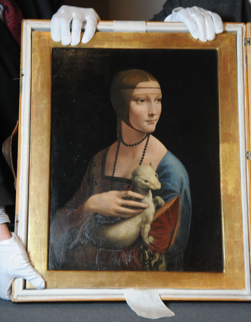 Prezentacja obrazu Dama z gronostajem pedzla Leonardo Da Vinci n/z obraz fot.focus - newspix.pl