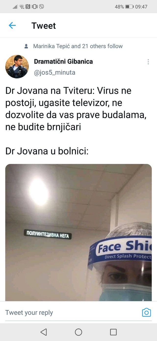 Tviteraši prozivali Jovanu Stojković zbog antikovidaške i antimaskerske "principijelnosti"