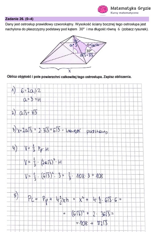 Arkusz CKE i odpowiedzi. Matematyka, poziom podstawowy formuła 2023 - zadanie 26