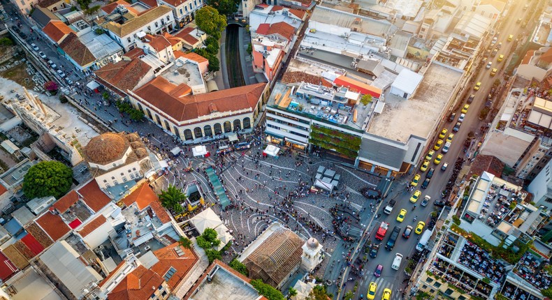 Avoid wearing heels at ancient tourist attractions in Athens. SHansche/Getty Images