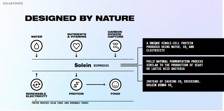 Solar Foods - proces wytwarzania solein