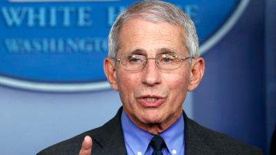 FILE - In this April 7, 2020, file photo, Dr. Anthony Fauci, director of the National Institute of Allergy and Infectious Diseases, speaks about the coronavirus in Washington. With New York City at the epicenter of the coronavirus outbreak in the U.S. and its native-born among those offering crucial information to the nation in televised briefings, the New York accent has stepped up to the mic. Fauci's science-based way of explaining the crisis at White House briefings has attracted untold numbers of fans, and New York Gov. Andrew Cuomo's news conferences have become must-see TV. (AP Photo/Alex Brandon, File)