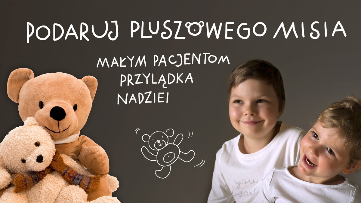 Fundacja "Na ratunek dzieciom z chorobą nowotworową" ruszyła z akcją "Podaruj misia pacjentom Przylądka Nadziei". Plan jest taki, by 25 listopada każdy pacjent wrocławskiej kliniki dostał pluszaka, do którego będzie mógł się przytulić. Wtedy właśnie na całym świecie będzie obchodzony Dzień Pluszowego Misia.