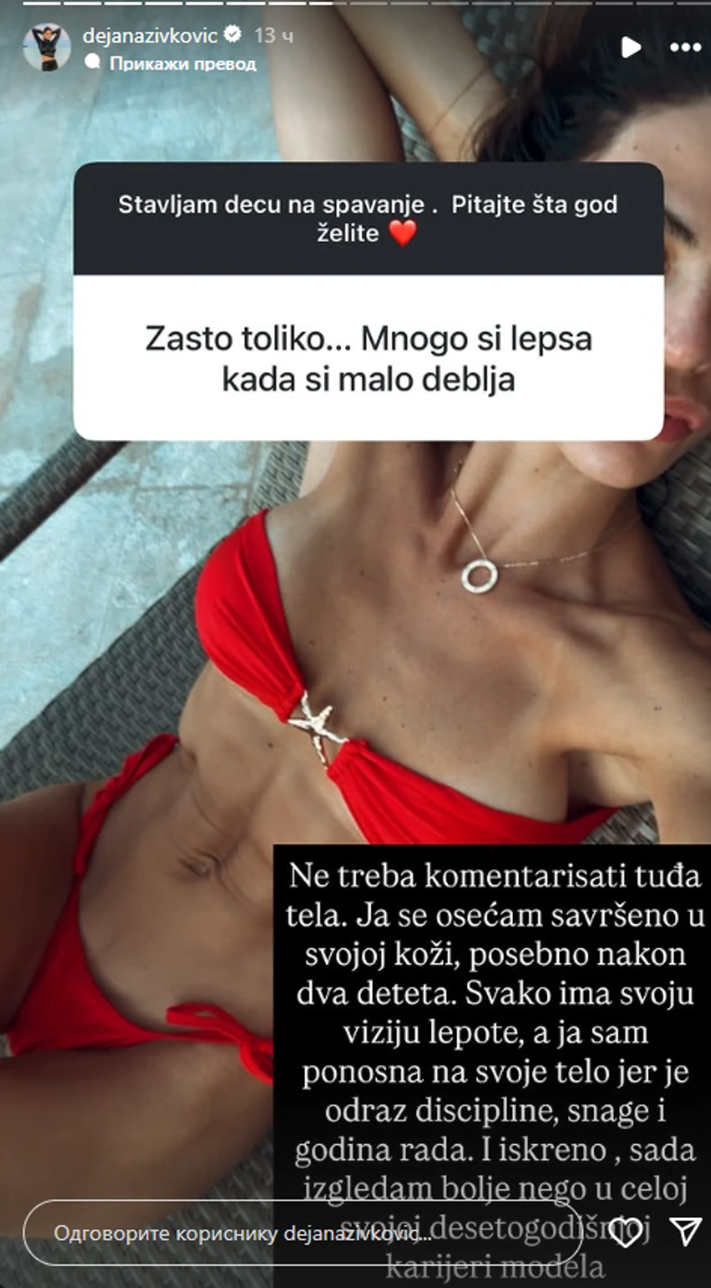 Dejana Živković o ishrani i kilaži