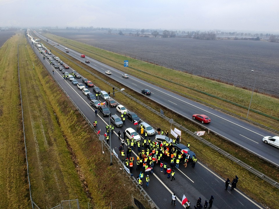 Protest na autostradzie A2