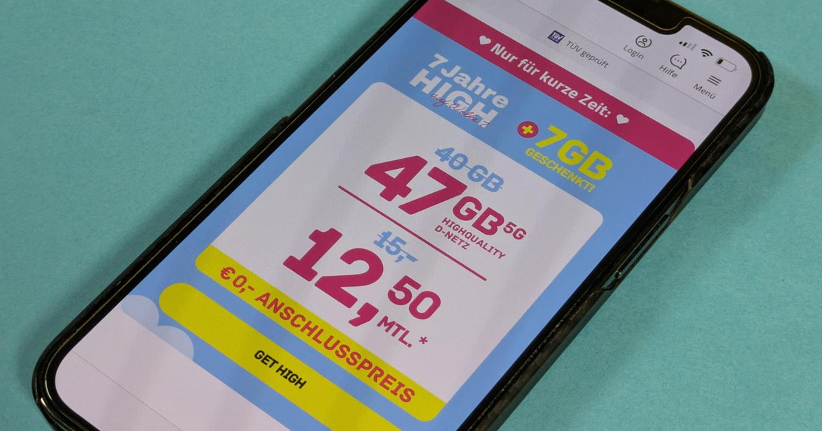 5G telekom ağında ayda 12,50 Euro için 47 GB: Yüksek mobilden en iyi tarifeler
