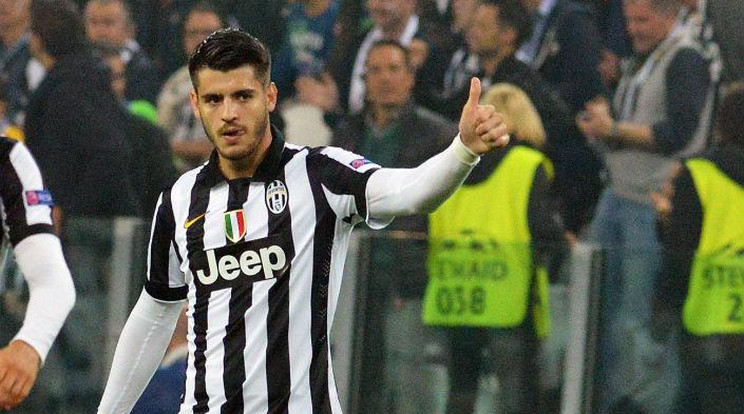 Morata góljával szerzett vezetést a Juventus a Real ellen /Fotó: MTI